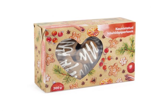 Kaunistatud käsitööpiparkook 200g
